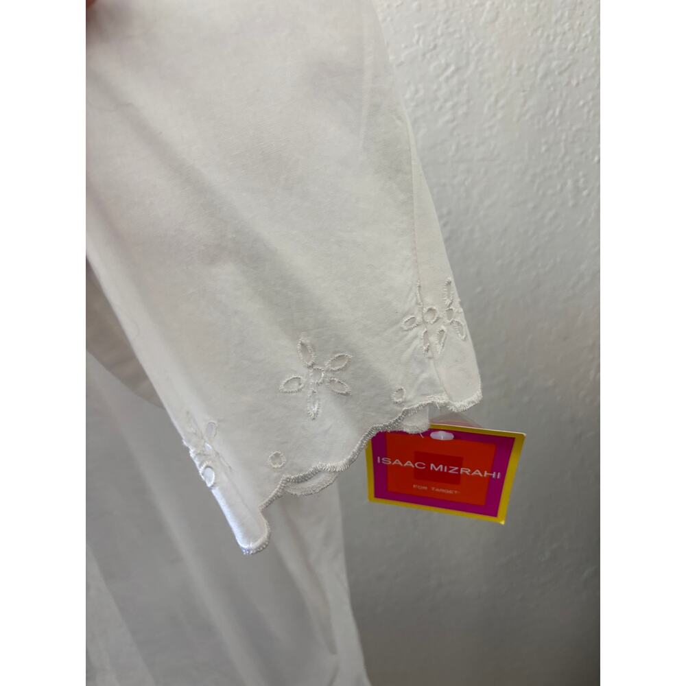 Isaac Mizrahi Embroidered Shirt Blouse WomensSize XXL White New - Picture 3 of 5